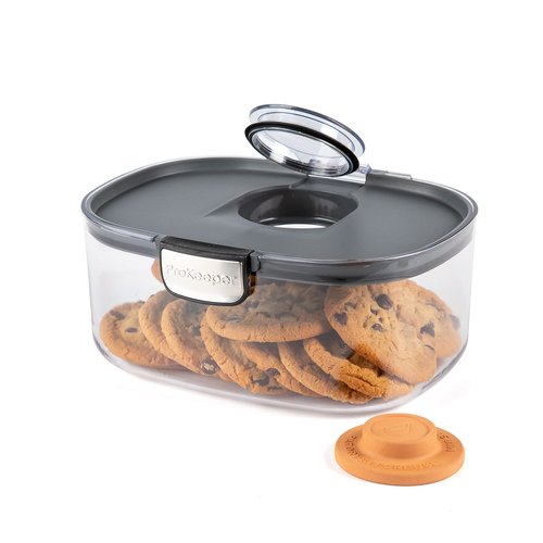 Progressive ProKeeper International Airtight Food Storage Container with Terracotta Disk for Freshness, Stackable & Dishwasher Safe, Ideal for Cookies, Baked Goods, & More, 3 Quart