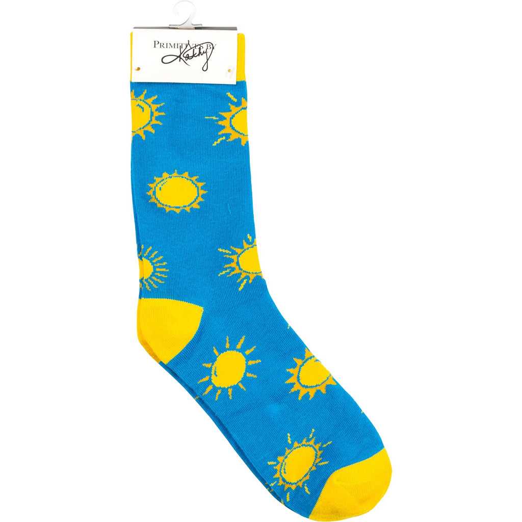 Primitives by Kathy Decorative Box Sign & Pair of Socks Gift Set - You are My Sunshine