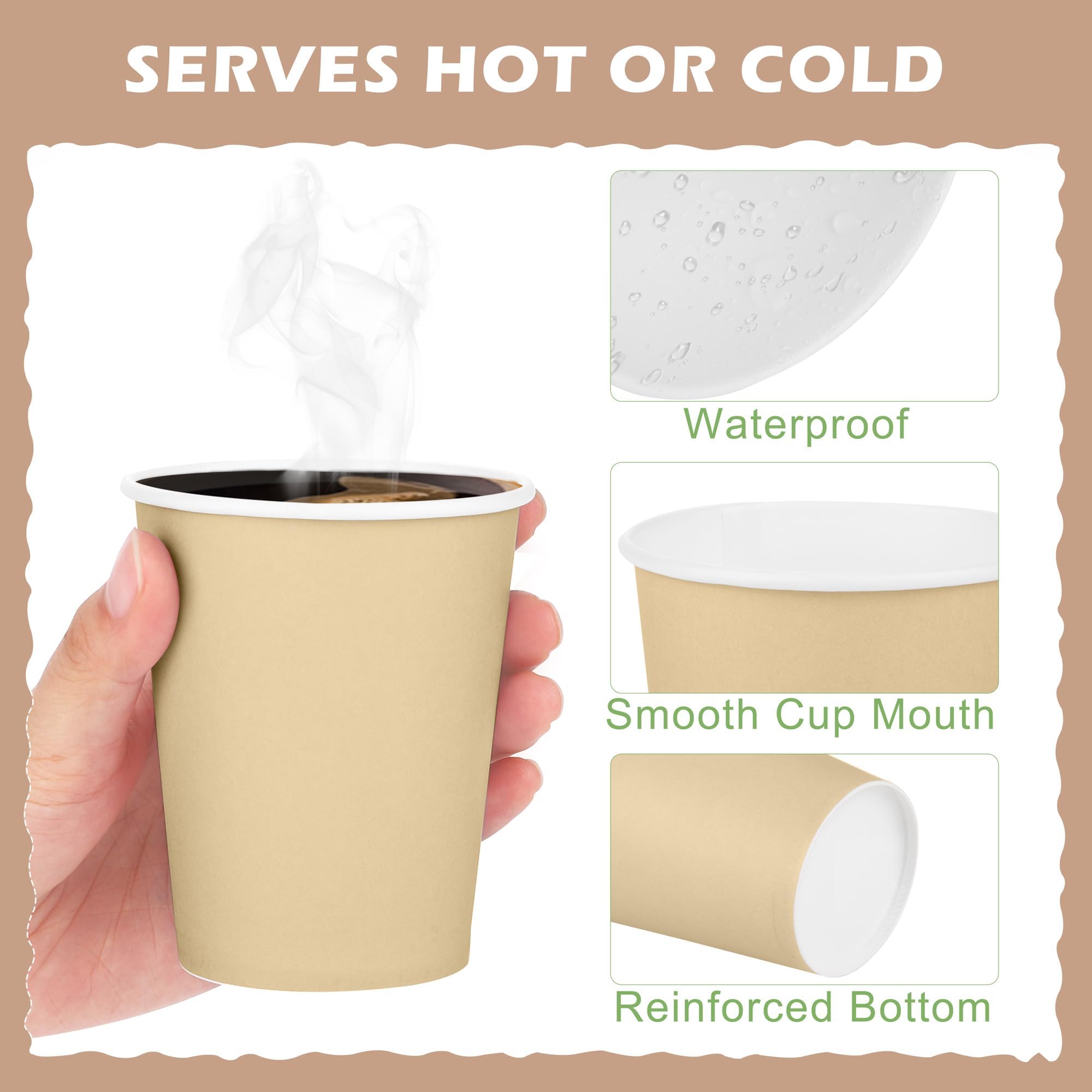 URATOT 60 Pieces 9 Ounce Brown Paper Cups Gradient Color Disposable Coffee Cups Party Cups Beverage Drinking Cups for Party, DIY and Holiday Party Supplies
