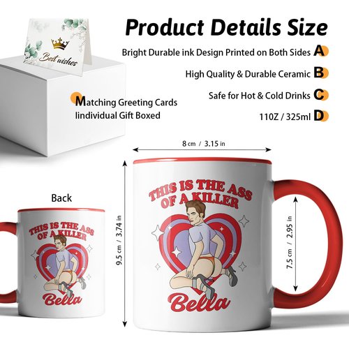 XKZGSZB This is the Ass of a Killer Bella, Funny Humorous Office Coffee Mug Tea Cup, Movie fans Vampire Romance Fan Mug, Gifts for Men Women Friend Bestie Coworker Boss, Funny Sexy Gifts