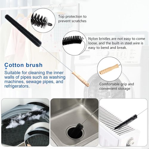 Dyson Dryer Vent Cleaner Kit - Includes Lint Brush & Hard Bristle Crevice Tool for V15, V12, V11, V10, V8, V7