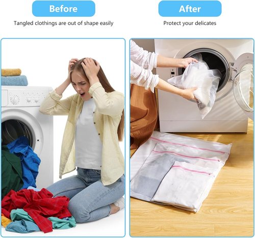 Mesh Laundry Bags by 4Pcs - Delicate Lingerie Wash Bags for Travel & Toy Storage | 1 Large, 1 Medium, 2 Small