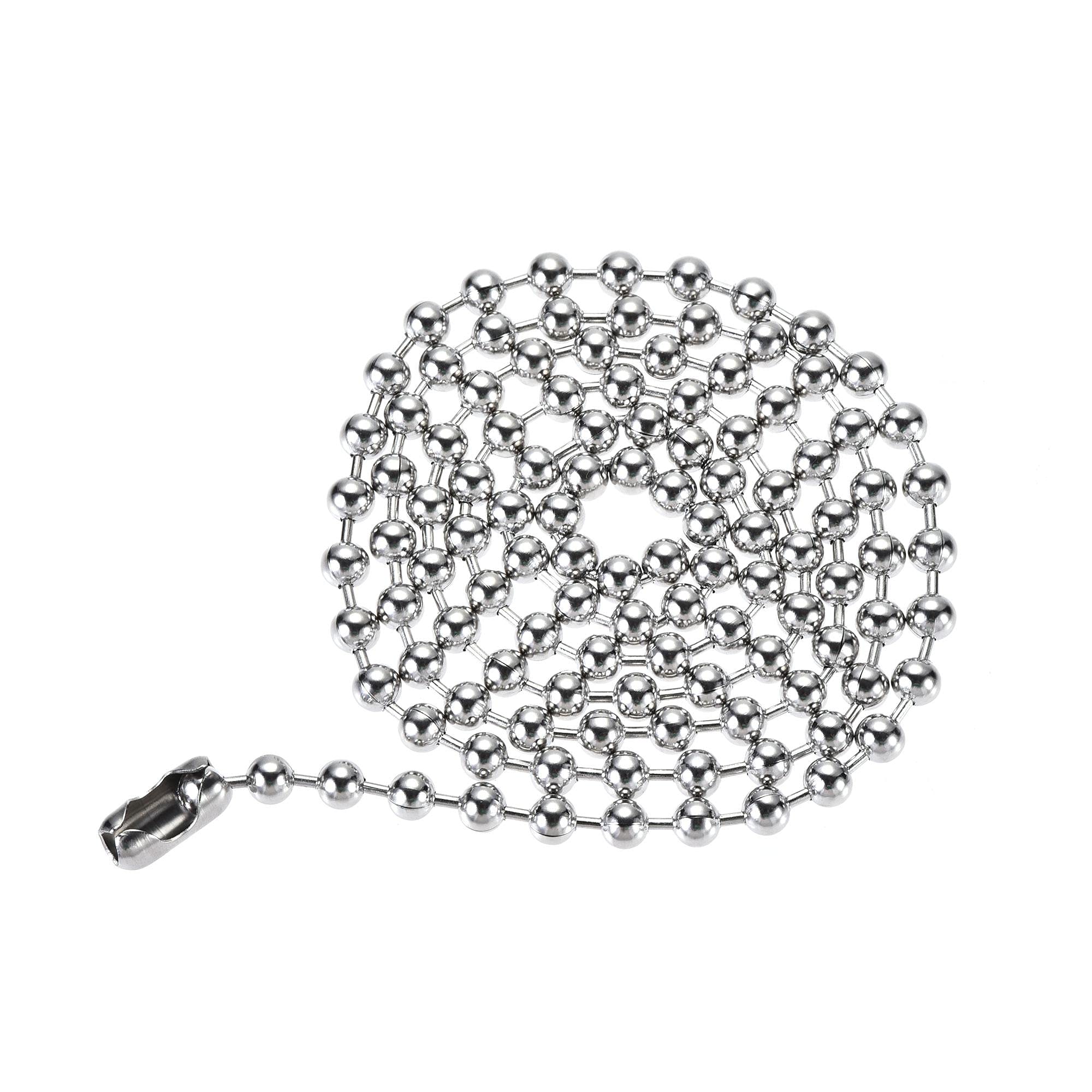 uxcell Pull Chain Extension 3.28 Ft Stainless Steel 6mm Beaded for Light Fan
