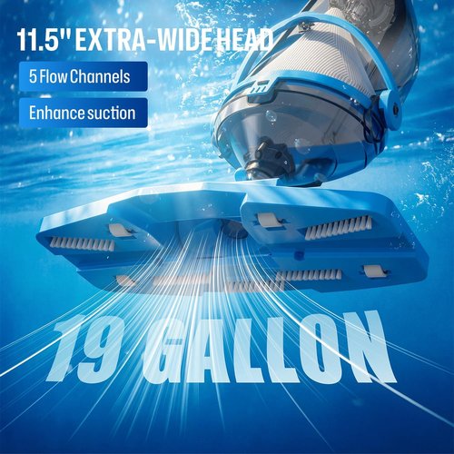 BIELMEIER Handheld Pool Vacuum - Cordless Cleaner with 19 GPM Suction for Above Ground & Inground Pools
