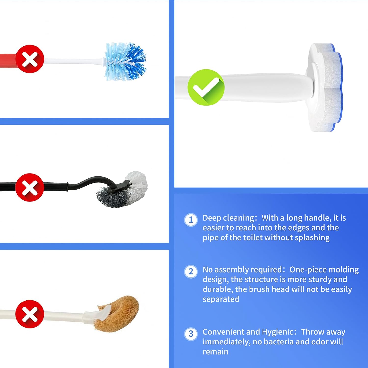 Topo Bear Toilet Bowl Brush - Disposable Cleaner with 40 Refills | Complete Cleaning System Kit