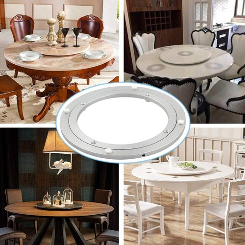 Dailydanny Aluminum Heavy Duty Lazy Susan Rotating Turntable Bearing Swivel Plate Hardware for Dining-Table (24 inch (12mm))