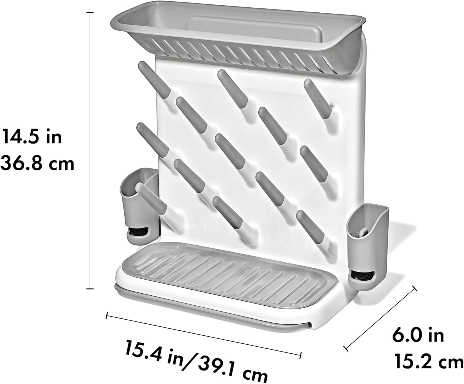 OXO Tot Expandable Drying Rack - Space-Saving Design for Newborn Baby Bottles | Essential Kitchen Accessory