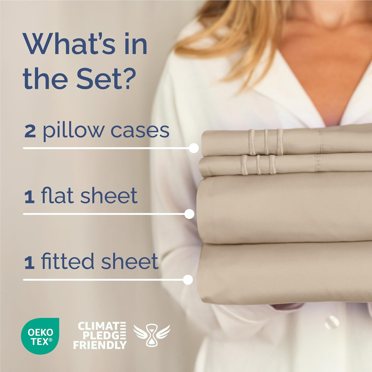 Skiennix Full Size 4-Piece Sheet Set - Comfy Cooling Bed Sheets | Ultra-Soft, Wrinkle-Free, Deep Pockets - Cream
