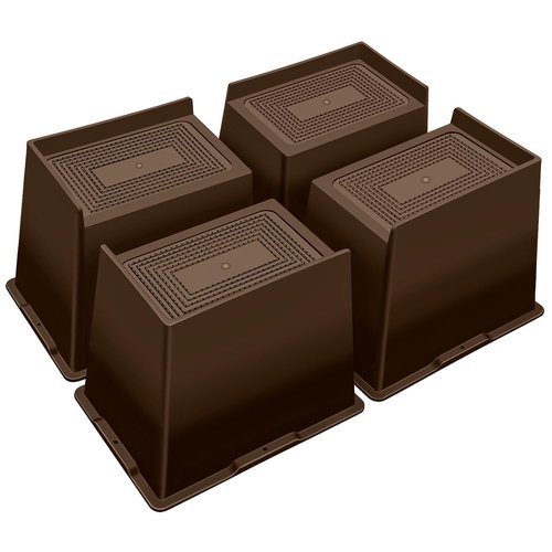 ANNKUT Bed Risers 6 Inch Heavy Duty,Oversized Couch Risers, Extra Wide Furniture Risers for Sofa Table Desk Headboard Chair Lifting,Rectangle Risering Blocks Support 6000 lbs(4 Pack Brown)
