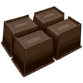 ANNKUT Bed Risers 6 Inch Heavy Duty,Oversized Couch Risers, Extra Wide Furniture Risers for Sofa Table Desk Headboard Chair Lifting,Rectangle Risering Blocks Support 6000 lbs(4 Pack Brown)