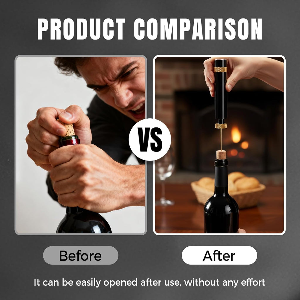 Wine Bottle Opener, Air Pressure Pump Wine Bottle Opener, Portable Pocket Wines Cork Opener, Travel Corkscrew Bottles Opener Quick Bottles Opening for Home, Restaurant, Party (Red)