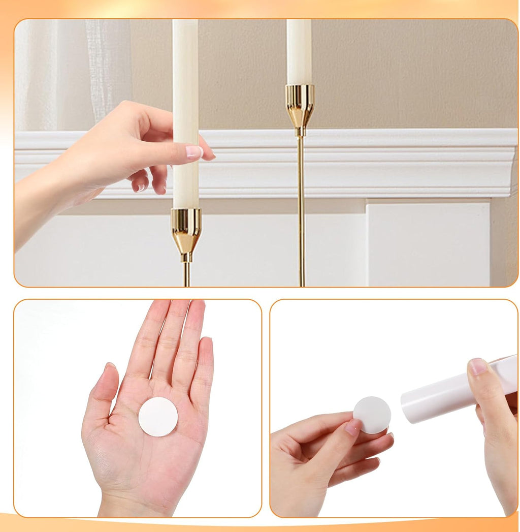 Skiennix Taper Candle Holders - 40pcs Adhesive Grips for Secure Fit | Perfect for Weddings & Holidays