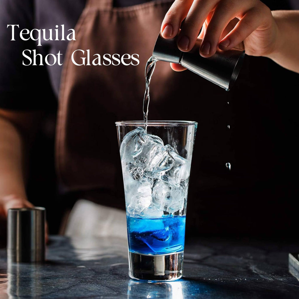 TAOUNOA 18 Pack Shot Glasses, 2 OZ Heavy Base Clear Shot Cups for Whiskey, Tequila, Vodka, Espresso - Durable Glasses Drinking Set for Home, Bars & Parties