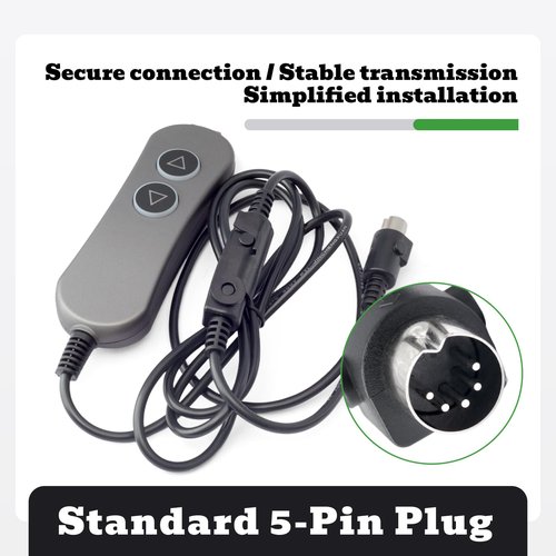 MLSK111-A1 Handset Controller 2 Button 5 Pin Replacement for Catnapper for Okin for Limoss for Kaidi for Mulin for HHC Lift Chairs Power Recliners, with USB and Backlight