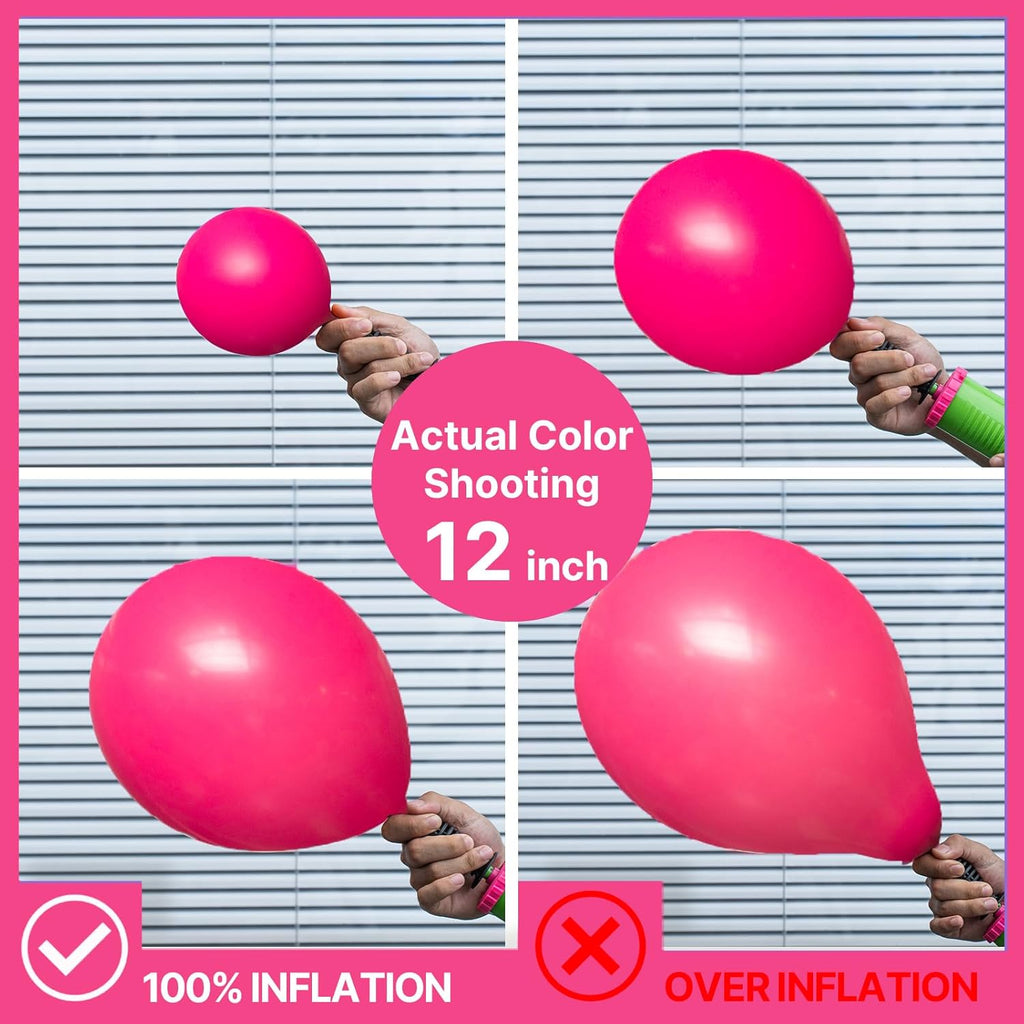 PartyWoo Hot Pink Balloons - 100pcs 12 Inch Magenta Fuchsia Balloons for Celebrations & Events