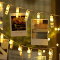 Skiennix Photo Clips String Lights - 20 LED Warm White Fairy Lights, 9.8Ft for Dorm & Party Décor