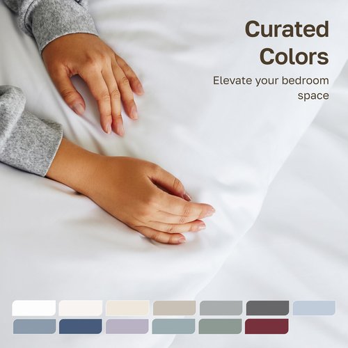 California Design Den Queen Sheets Set - Soft 800 Thread Count Sateen, 100% Cotton Bed Sheets Set with Deep Pockets, Durable Bedding - True Ivory