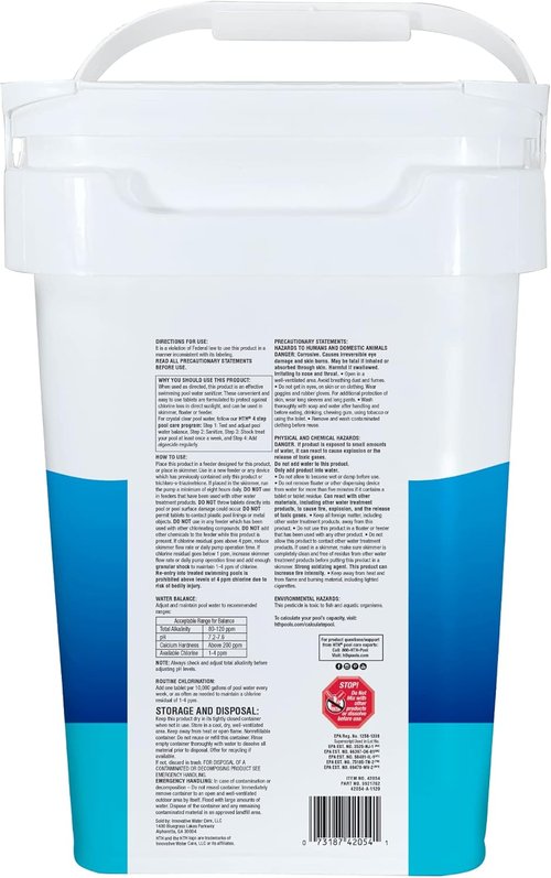 HTH 42054 Chlorinating Tablets - Super 3 Pool Care Solution | 15 lbs for Crystal Clear Water