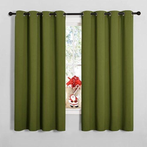 NICETOWN Blackout Curtain Panels - Thermal Insulated Grommet Drapes | Olive Green, 55 x 68 Inches (One Pair)