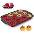 YiYeraio 6 Cups Silicone Muffin Pans for Baking with Metal Frame, Egg Bite Molds, Cupcake Pans Regular Size, Muffin Tins Easy to Pop Nonstick Non Toxic Bakeware for Oven Dishwasher Safe