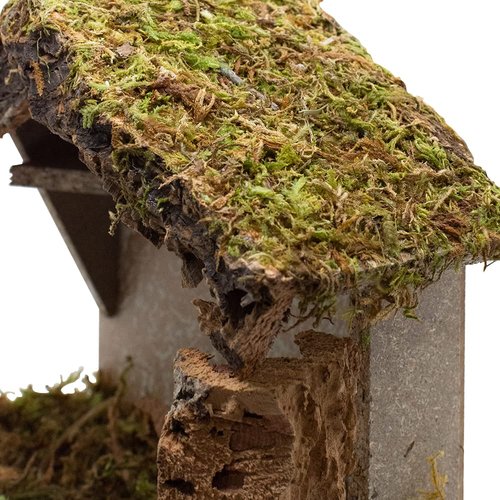 VILLAGE GIFT IMPORTERS Nativity Creche Stable | 8.5" Tall 10" Wide | Realistic Moss Roof and Floor | Beautiful Texture Work | Religious Christmas and Holiday Home Décor | Made in Italy