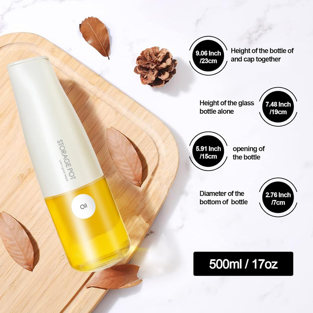 YARRAMATE Olive Oil Dispenser - Large Capacity 500ml Glass Bottle | Leak-Proof & Non-Drip Design