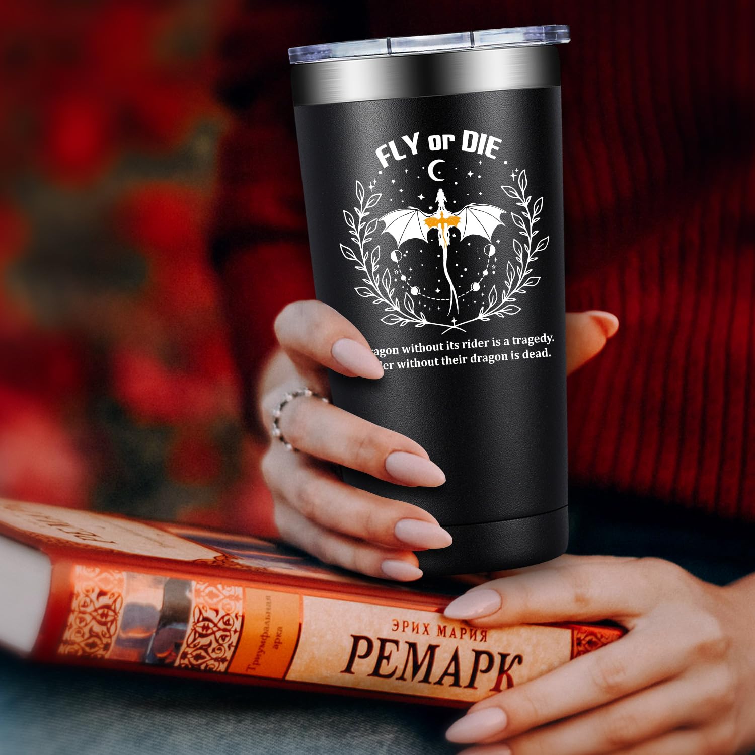 Fufendio Fourth Wing Merch, Inspired Fantasy Book Lover Gifts, Funny 4th Wing Bookish Dragon Merchandise Tumbler 20oz