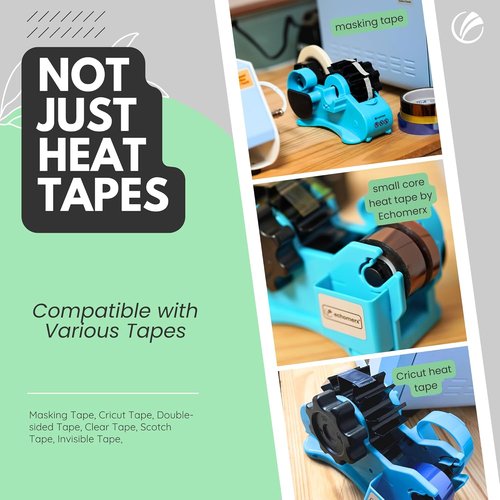 Echomerx Tape Dispenser - Multi-Roll Heat Resistant for Sublimation & Cricut | Fits 1" & 3" Tapes, Blue