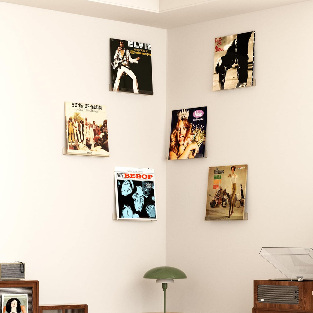 Upsimples Vinyl Record Wall Mount Shelves - 12" Clear Acrylic Album Holder for Stylish Display & Storage | Kids Bookshelf, Magazine Rack, Picture Ledge