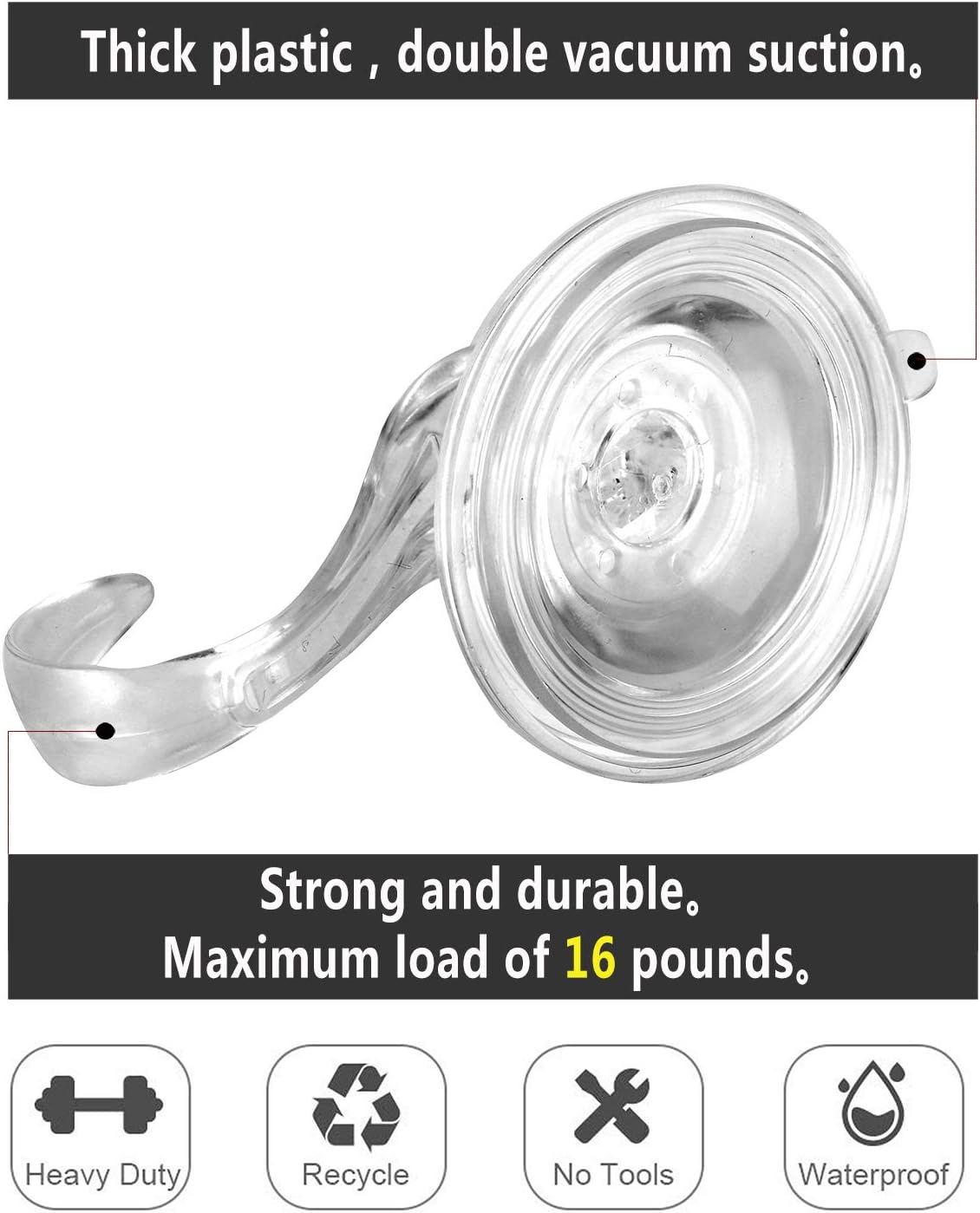 Sattiyrch Wreath Hanger - Removable Suction Cup Hooks for Glass Doors | Holds Up to 16 Lbs