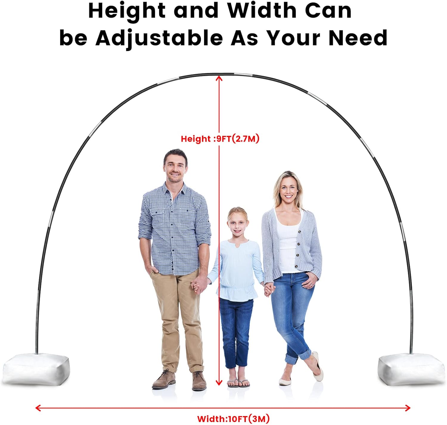Voircoloria Balloon Arch Kit - 10ft Stand with Base & Pumps for Graduation, Wedding, & Party Decor