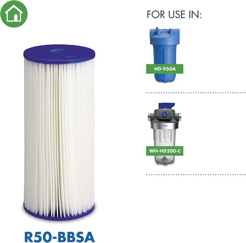 Culligan R50-BBSA Whole House Water Filter Cartridge - Premium 50 Micron, 10”x4.5”, Long Lasting Compatibility
