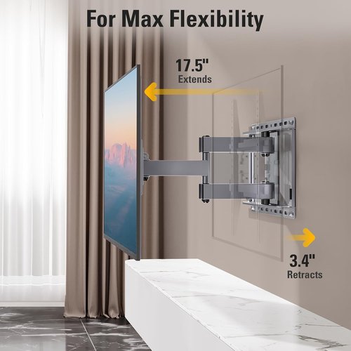 Mounting Dream TV Wall Mount - Full Motion Bracket for 32-65 Inch TVs | Swivel & Tilt, Max VESA 400x400 mm