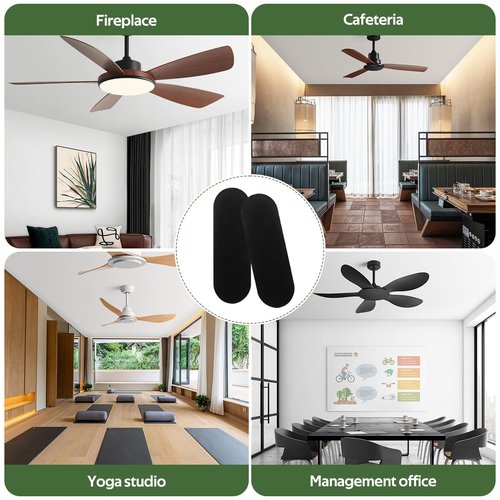 Soleeya 15 Pack Ceiling Fan Air Filters for Blades, Fan Blade Air Purifier Pads, Fan Filters for Ceiling Fan Blades, Reusable Carbon Filter Pad for Home Bedroom Living Room (Thickness 0.2 inch)