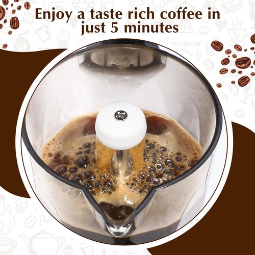 Lemosae Electric Espresso Maker Transparent Coffee Maker Electric Moka Pot Portable Aluminum Espresso Machine Italian Moka Pot with Detachable Base, Coffee Gift for Women Men Home Travel(Red,6 Cup)
