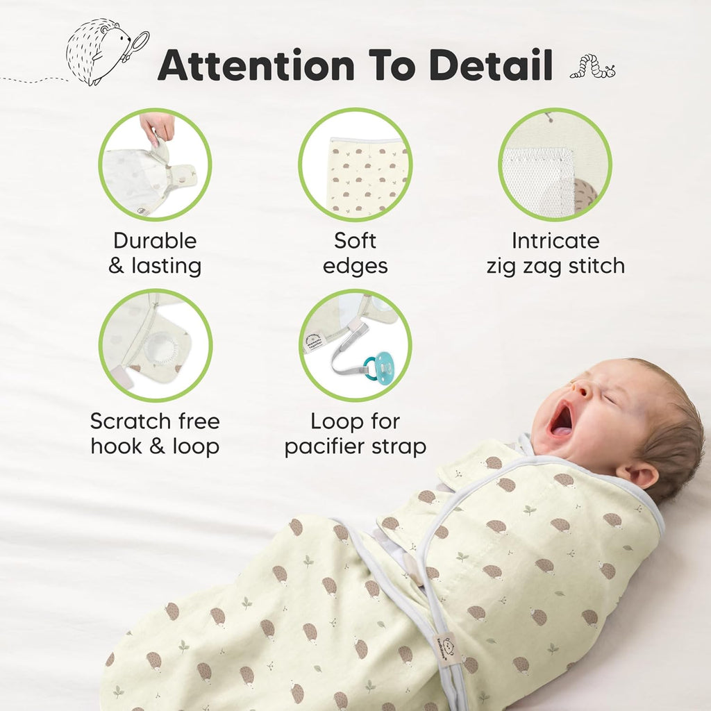 Organic Baby Swaddle Sleep Sacks by 3-Pack | Soft & Snug for Newborns 0-3 Months - Dino Ridge