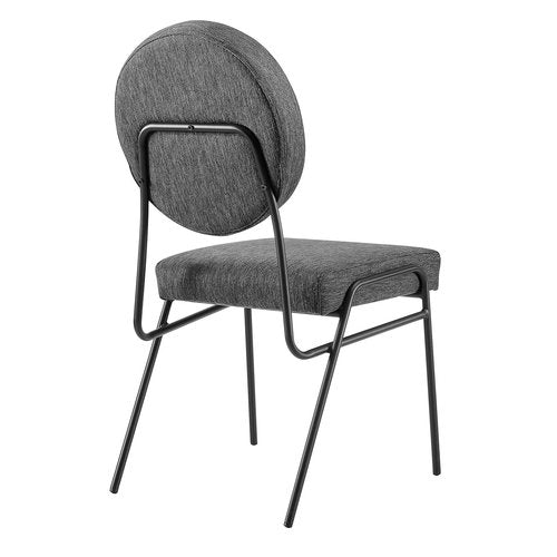 Modway Craft Fabric Upholstered Side Dining Chair in Black Charcoal