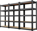 Heavy Duty Garage Shelving Units by [Brand Name] - 5-Tier Adjustable Steel Storage Rack Set | 71" H x 28" W x 12" D, Black