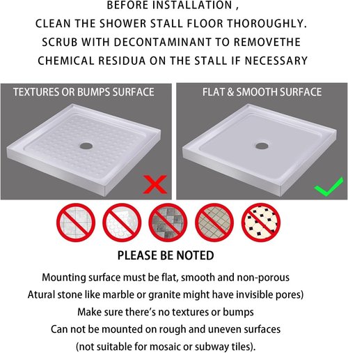 Yimobra Square Shower Mat Non Slip, Super Strong Suction Cups, 21"x21" Bath Tub Mat with Drain Holes, Machine Washable Fast Draining Bath Mats, Bathroom Essentials,Clear Blue
