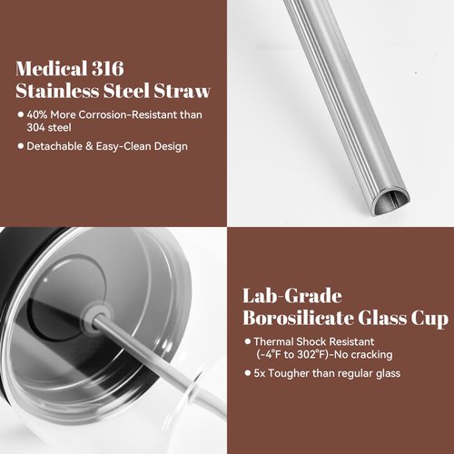 Lynzro Glass Milk Container for Miele, Compatible with Coffee Machines for Miele 11574240, CM 7750 6360 5300 5310 5510 6160 6350, Prime 316 stainless steel,Incompatible for Built-in Coffee Makers
