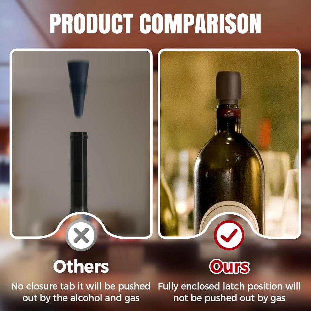 Silicone Wine Stopper for Wine Bottles, 2025 New Wine Stoppers for Wine Bottles, Seal Bottle Cover for Beer Champagne, Glass Bottle Sealer Covers Wine Stoppers for Home Use (4, All)