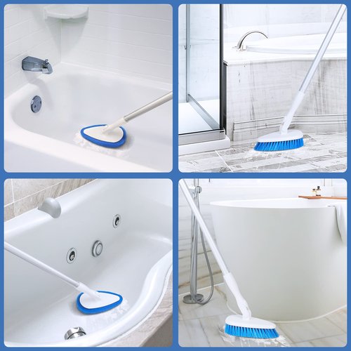 Qaestfy Pack of 2 Scrubber Pad Refill Compatible with QAE008 Shower Bathtub Tub and Tile Scrubber Cleaning Brush with Long Handle Model QAE009
