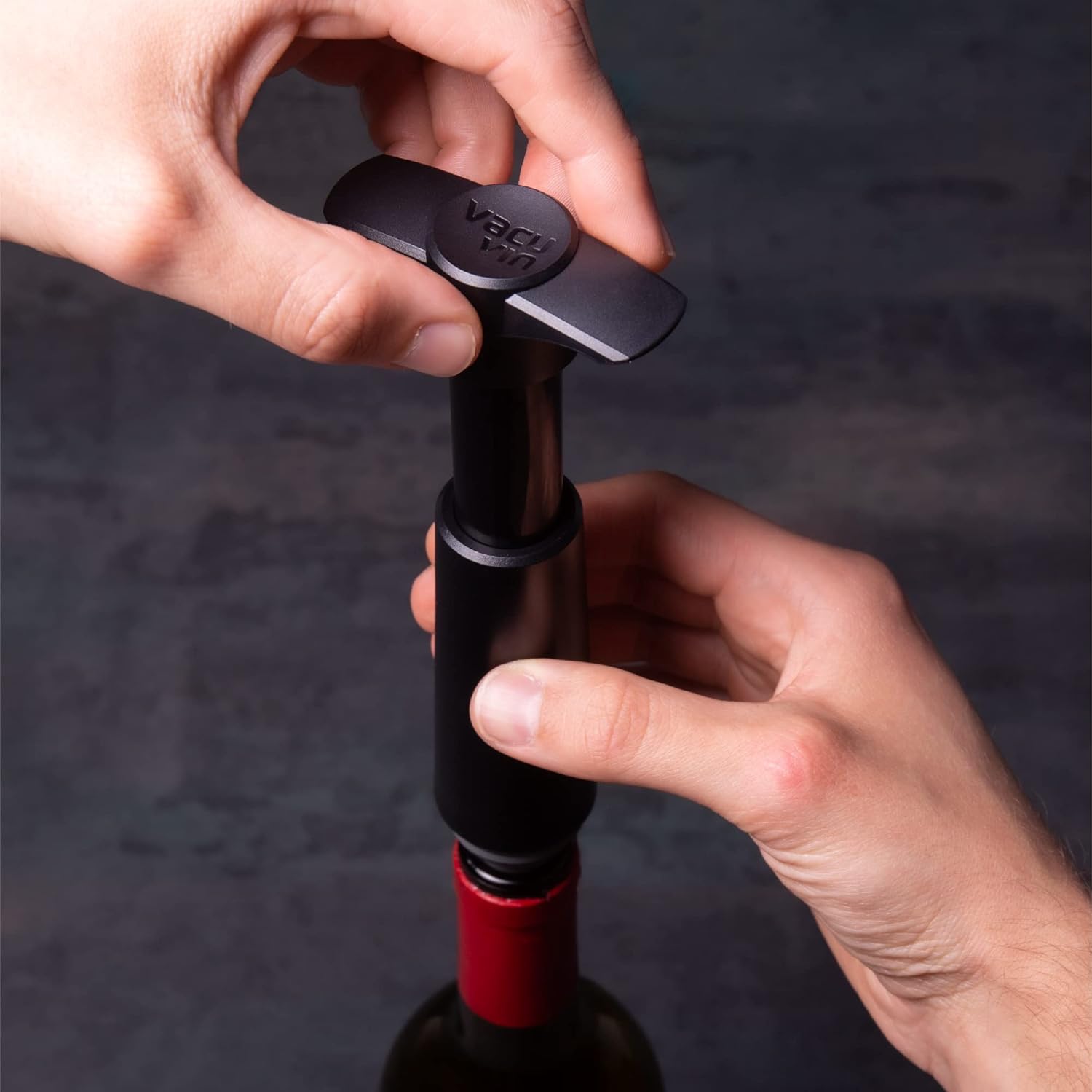 Vacu Vin Wine Stopper Set with Wine Saver Concerto - 6 Stoppers & Concerto Pump for Wine Freshness Up to 7 Days