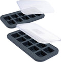 Souper Cubes Silicone Freezer Molds - Store Garlic, Herbs & More - Charcoal - 2-Pack