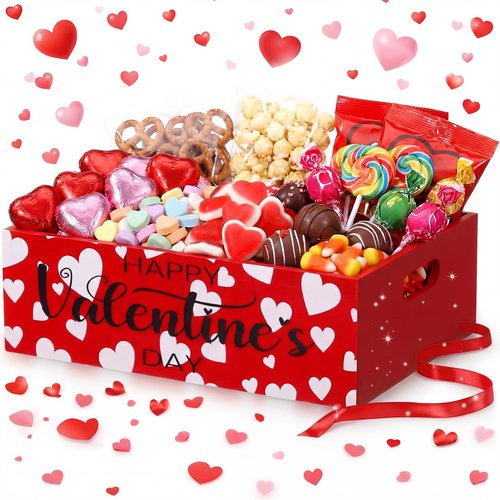 Leinuosen Valentine's Day Candy Dish Large 11.8 Inch Valentine's Day Candy Bowl Wood Love Heart Holders, Sweet Serving Dish Tableware Red for Wedding Anniversary Holiday Party Decor