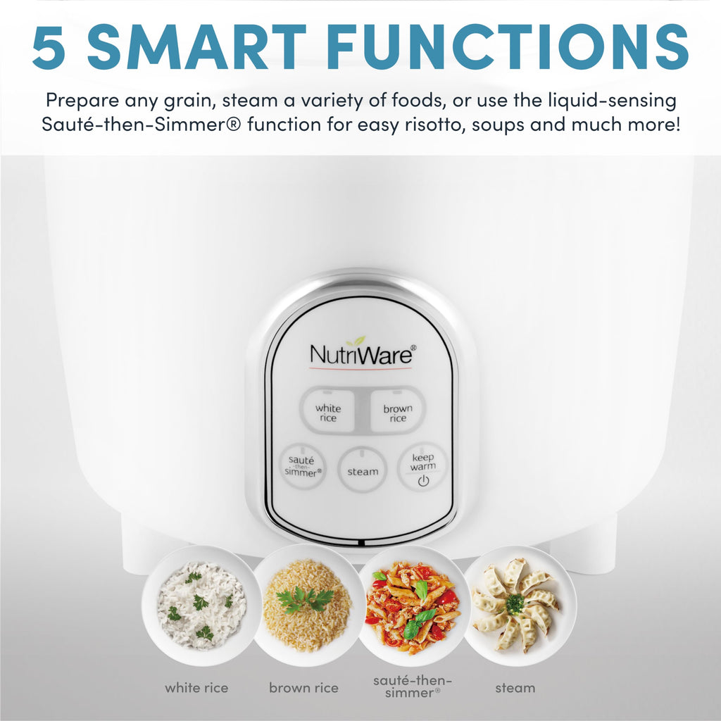 Aroma Housewares NutriWare 14-Cup (Cooked) Digital Rice Cooker and Food Steamer, White