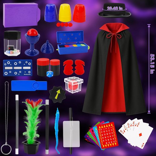 Magic Kit - Exciting Starter Magic Tricks Set with Wand & Costume | Perfect Gift for Kids Ages 6-12