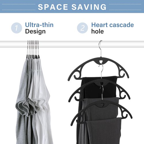 IEOKE Velvet Hangers - 50 Pack Heavy Duty Non-Slip Slim Clothes Hangers for Closet - Black