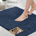 GORILLA GRIP Bath Rug Mat - Soft Absorbent Chenille | Quick Dry Microfiber, 36x24, Navy Blue