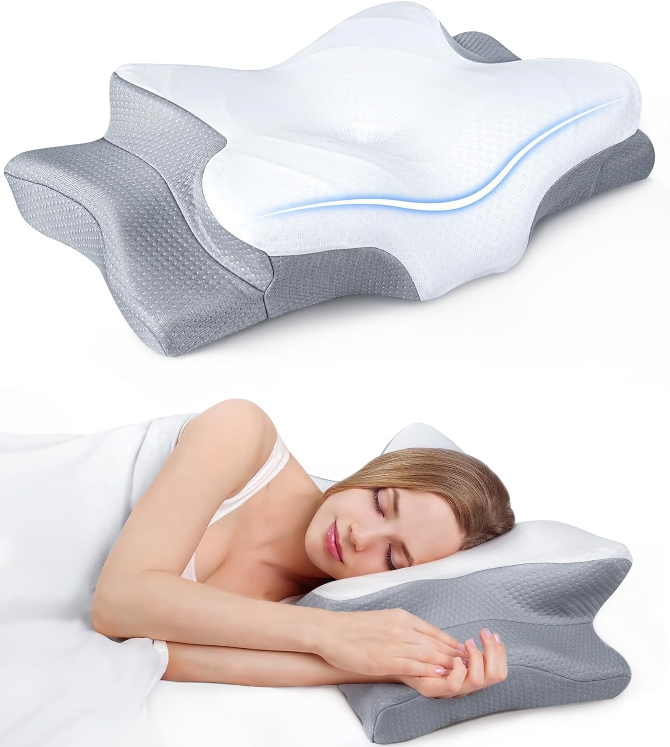 Ultra Pain Relief Cooling Pillow - Adjustable Ergonomic Memory Foam for Neck Support | Cozy Orthopedic Design